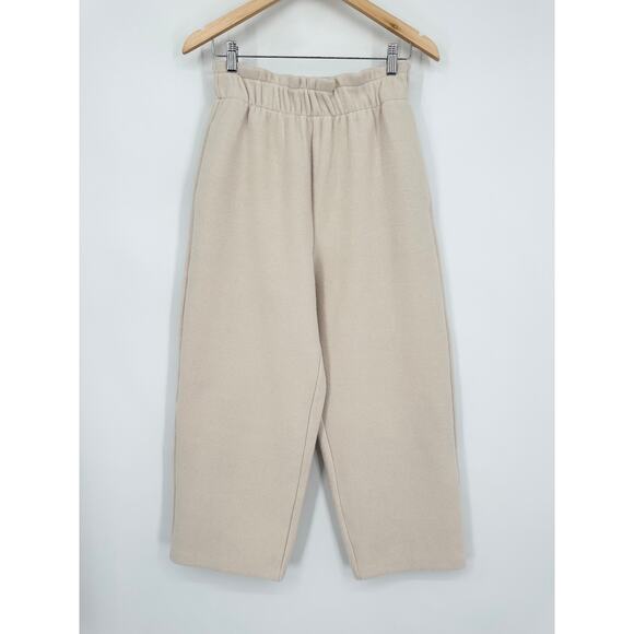 Aritzia The Group Babaton Powell Pants Fleece Paperbag Wide Leg Crop Sweatpants - Picture 1 of 10